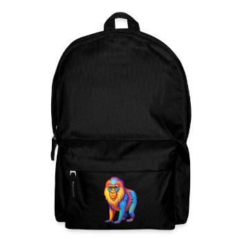 Mandrill Bunte Kawaii Cartoon Charakter Clipart - Rucksack - Schwarz - Vorne