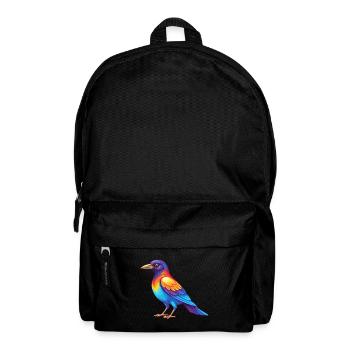 Magpie Colorful Kawaii Cartoon Character Clipart - Backpack - black - Front