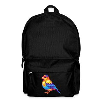 Stieglitz Bunte Kawaii Cartoon Figur Vogel - Rucksack - Schwarz - Vorne