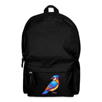 Blue Jay Colorful Kawaii Cartoon Character Bird - Backpack - black - Front