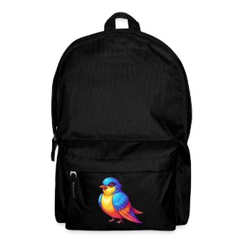 Schwalbe Bunte Kawaii Cartoon Figur Vogel - Rucksack - Schwarz - Vorne