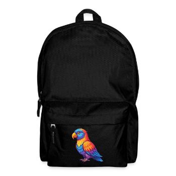 Dusky Lory Colorful Kawaii Cartoon Character Bird - Backpack - black - Front