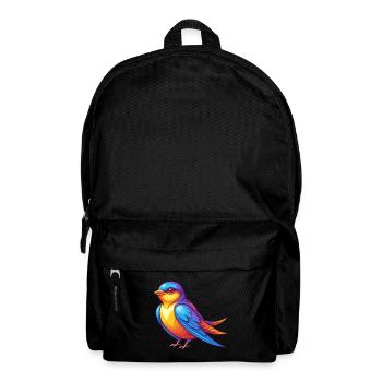 Schwalbe Bunte Kawaii Cartoon Figur Vogel - Rucksack - Schwarz - Vorne
