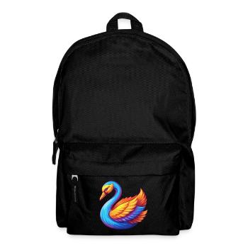 Swan Colorful Kawaii Cartoon Character Bird - Backpack - black - Front