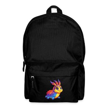 Sea Slug Colorful Kawaii Cartoon Sea Animal - Backpack - black - Front