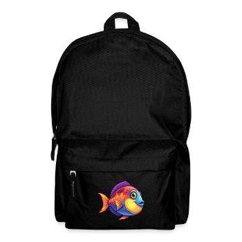 Surgeonfish Colorful Kawaii Cartoon Sea Animal - Backpack - black - Front