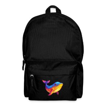 baleine à bosse coloré Kawaii dessin animé animal marin - Sac à dos - noir - Devant