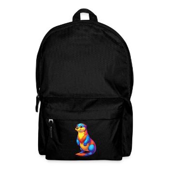 Sea Otter Colorful Kawaii Cartoon Sea Animal - Backpack - black - Front