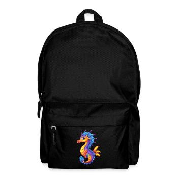Leafy Sea Dragon Colorful Kawaii Cartoon Clipart - Backpack - black - Front