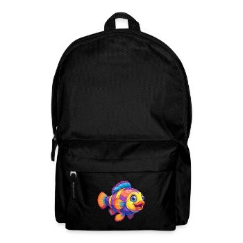 Clownfish Coloré Kawaii Dessin animé Animal marin - Sac à dos - noir - Devant