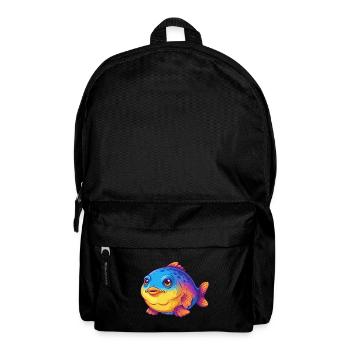 Blobfish Colorful Kawaii Cartoon Sea Animal - Backpack - black - Front