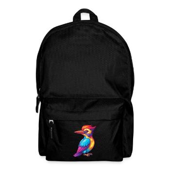 Pic coloré Kawaii personnage de dessin animé oiseau - Sac à dos - noir - Devant