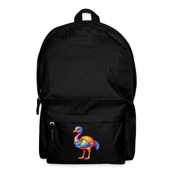 autruche coloré Kawaii personnage de dessin animé oiseau - Sac à dos - noir - Devant
