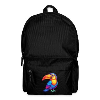 Toucan Colorful Kawaii Cartoon Character Bird - Backpack - black - Front