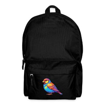 Spatz Bunte Kawaii Cartoon Figur Vogel - Rucksack - Schwarz - Vorne