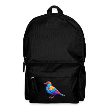 Red Winged Blackbird Colorful Kawaii Cartoon - Backpack - black - Front