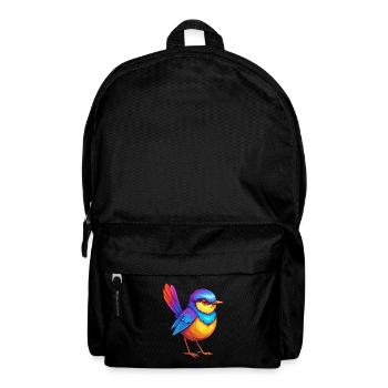 Fairywren coloré Kawaii dessin animé Personnage Oiseau - Sac à dos - noir - Devant
