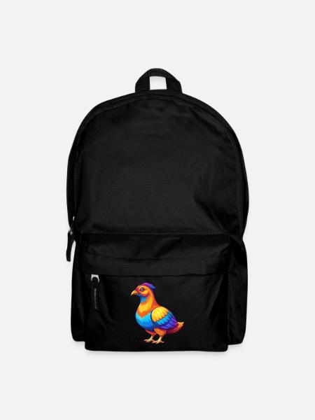 Moorhuhn Bunte Kawaii Cartoon Figur Vogel - Rucksack - Schwarz