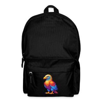Bald Eagle Colorful Kawaii Cartoon Character Bird - Backpack - black - Front