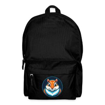 Chipmunk Cute Kawaii Cartoon Animal Pet Logo - Backpack - black - Front