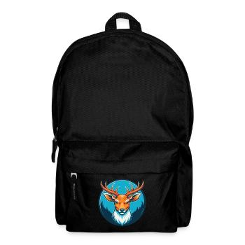 Deer Cute Kawaii Cartoon Clipart Animal Pet Logo - Backpack - black - Front