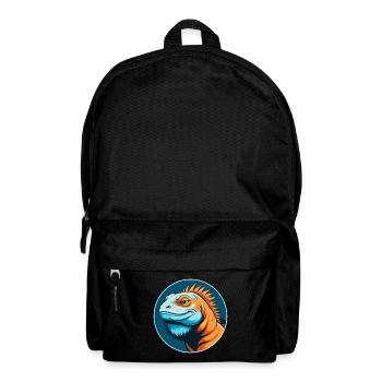 Iguana Cute Kawaii Cartoon Clipart Animal Pet Logo - Backpack - black - Front