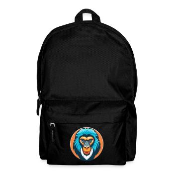 Mandrill Cute Kawaii Cartoon Animal Pet Logo - Backpack - black - Front