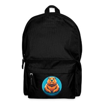 Groundhog Cute Kawaii Cartoon Animal Pet Logo - Backpack - black - Front