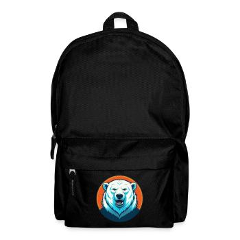 ours polaire mignon Kawaii dessin animé animal de compagnie logo - Sac à dos - noir - Devant