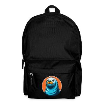 phoque mignon kawaii dessin animé clipart animal de compagnie logo - Sac à dos - noir - Devant