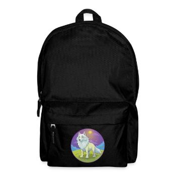 Arctic Wolf Cute Kawaii Cartoon Clipart Animal Pet - Backpack - black - Front