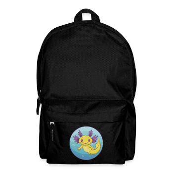 axolotl mignon kawaii dessin animé clipart animal de compagnie - Sac à dos - noir - Devant