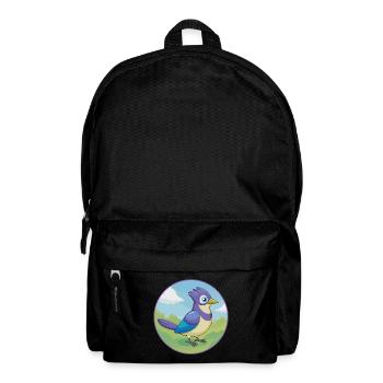 Jay Bird Cute Kawaii Cartoon Clipart Animal Pet - Backpack - black - Front
