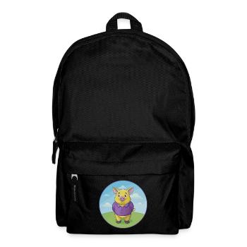 Schwein Niedlich Kawaii Cartoon Clipart Tier Haustier - Rucksack - Schwarz - Vorne