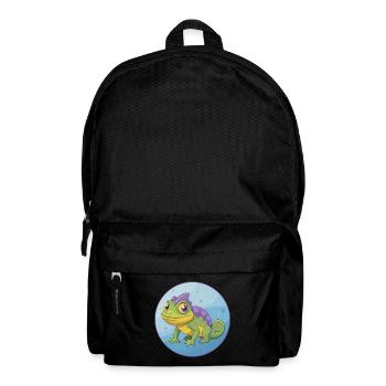 Chameleon Cute Kawaii Cartoon Clipart Animal Pet - Backpack - black - Front
