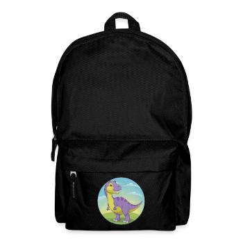 Dinosaurier Niedlich Kawaii Cartoon Clipart Tier Haustier - Rucksack - Schwarz - Vorne