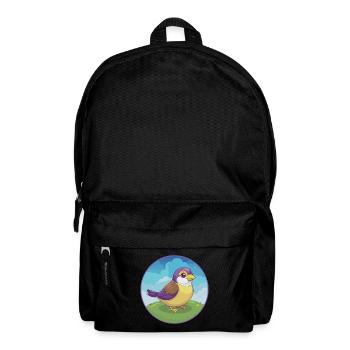 Sparrow Cute Kawaii Cartoon Clipart Animal Pet - Backpack - black - Front