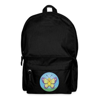 papillon mignon kawaii dessin animé clipart animal de compagnie - Sac à dos - noir - Devant