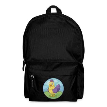 poulet mignon kawaii dessin animé clipart animal de compagnie - Sac à dos - noir - Devant
