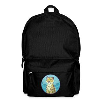 léopard des neiges mignon kawaii dessin animé clipart animal - Sac à dos - noir - Devant