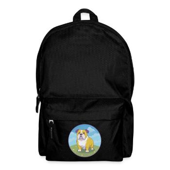 Bulldog Cute Kawaii Cartoon Clipart Animal Pet - Backpack - black - Front