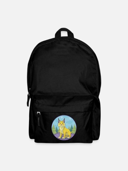 Luchs Niedliche Kawaii Cartoon Clipart Tier Haustier - Rucksack - Schwarz