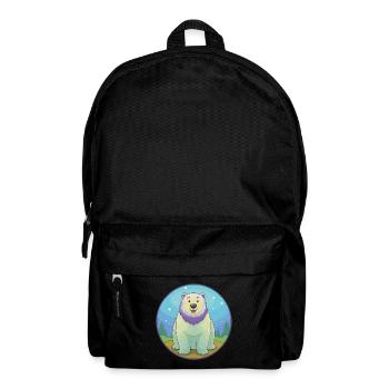 ours polaire mignon kawaii dessin animé clipart animal de compagnie - Sac à dos - noir - Devant