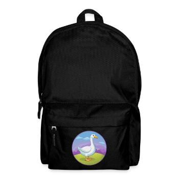 Goose Cute Kawaii Cartoon Clipart Animal Pet - Backpack - black - Front