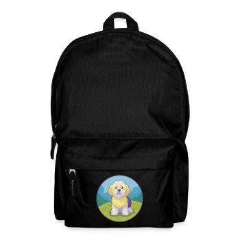 Havaneser Hund Niedlich Kawaii Cartoon Clipart Tier - Rucksack - Schwarz - Vorne