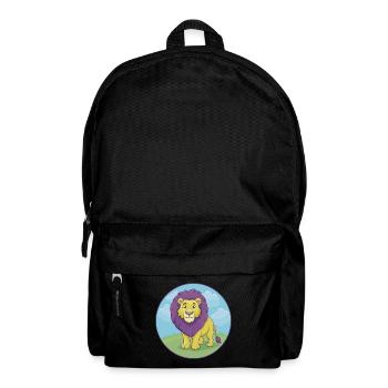 Lion Cute Kawaii Cartoon Clipart Animal Pet - Backpack - black - Front