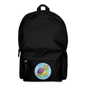 Turtle Cute Kawaii Cartoon Clipart Animal Pet - Backpack - black - Front