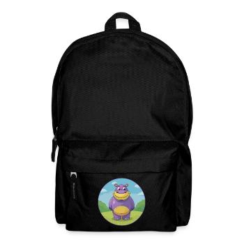 Nilpferd Niedliche Kawaii Cartoon Clipart Tier Haustier - Rucksack - Schwarz - Vorne