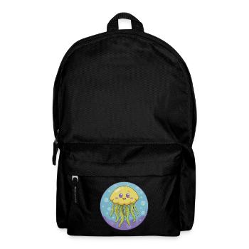 Méduse mignon Kawaii dessin animé Clipart Animal de compagnie - Sac à dos - noir - Devant