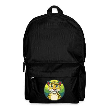 Amur Leopard Cute Kawaii Cartoon Clipart Animal - Backpack - black - Front